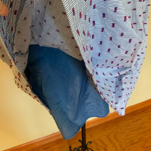 1901 Stripe Pleat Collar Fit & Flare Dress size 4 - Picture 15 of 16